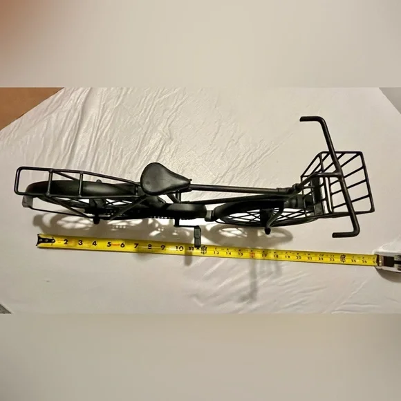 Metal Bicycle Stand Alone Art Decor Black Iron Bike Sculpture 19"x11" - Picture 6 of 11